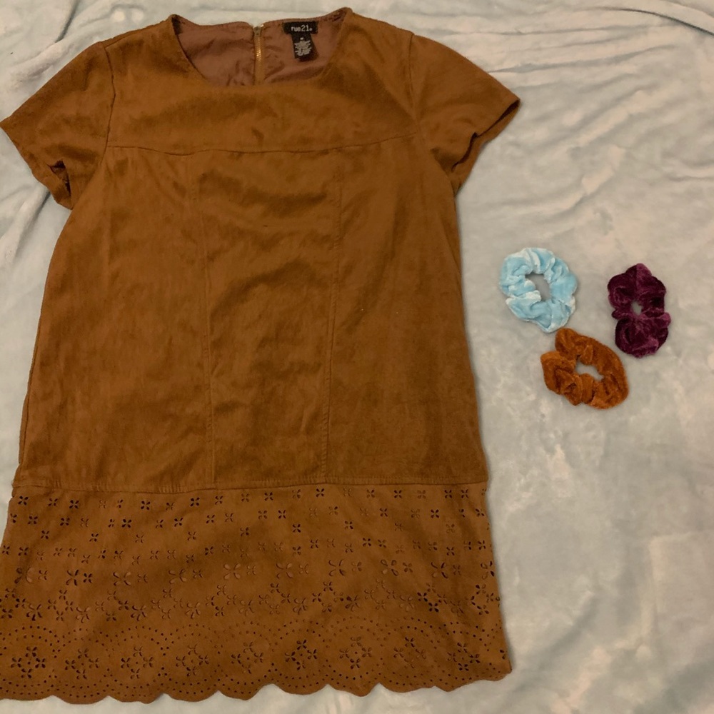 Faux suede top